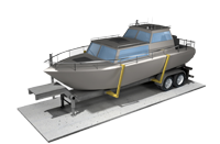 Digital rendering of uncovered boat storage