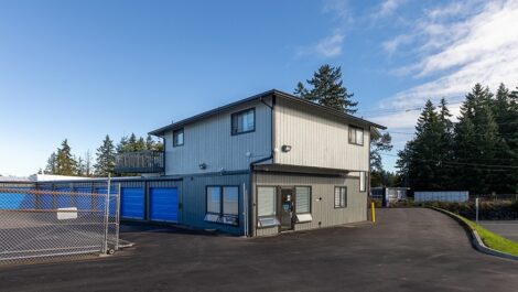 entryway to the storage units