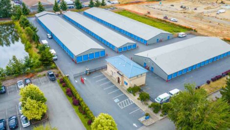 Sky view of Glacier West Arlington, WA storage facility.